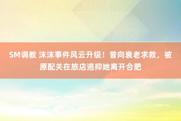 SM调教 沫沫事件风云升级！曾向衰老求救，被原配关在旅店遏抑她离开合肥