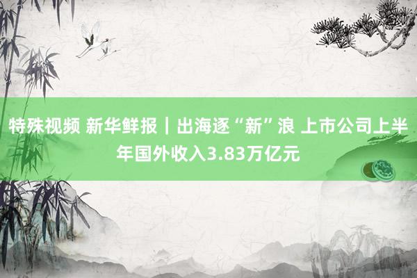 特殊视频 新华鲜报｜出海逐“新”浪 上市公司上半年国外收入3.83万亿元