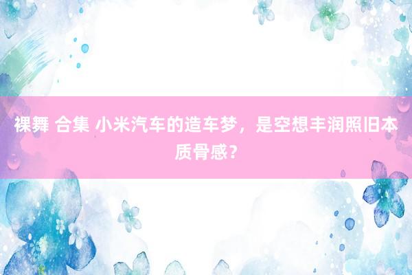 裸舞 合集 小米汽车的造车梦，是空想丰润照旧本质骨感？