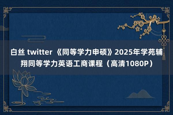 白丝 twitter 《同等学力申硕》2025年学苑辅翔同等学力英语工商课程（高清1080P）