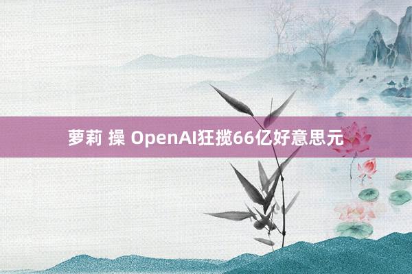 萝莉 操 OpenAI狂揽66亿好意思元