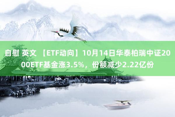 自慰 英文 【ETF动向】10月14日华泰柏瑞中证2000ETF基金涨3.5%，份额减少2.22亿份