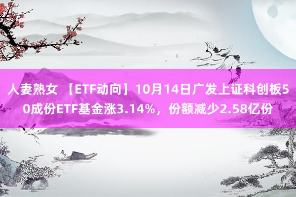 人妻熟女 【ETF动向】10月14日广发上证科创板50成份ETF基金涨3.14%，份额减少2.58亿份