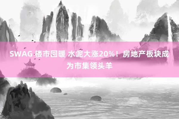 SWAG 楼市回暖 水泥大涨20%！房地产板块成为市集领头羊