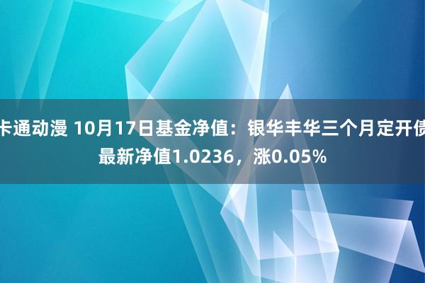 卡通动漫 10月17日基金净值：银华丰华三个月定开债最新净值1.0236，涨0.05%