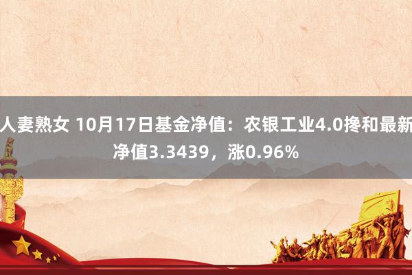 人妻熟女 10月17日基金净值：农银工业4.0搀和最新净值3.3439，涨0.96%