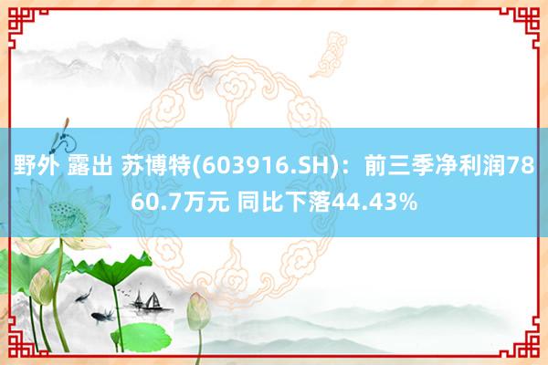 野外 露出 苏博特(603916.SH)：前三季净利润7860.7万元 同比下落44.43%