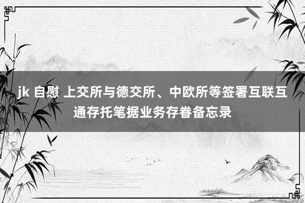 jk 自慰 上交所与德交所、中欧所等签署互联互通存托笔据业务存眷备忘录