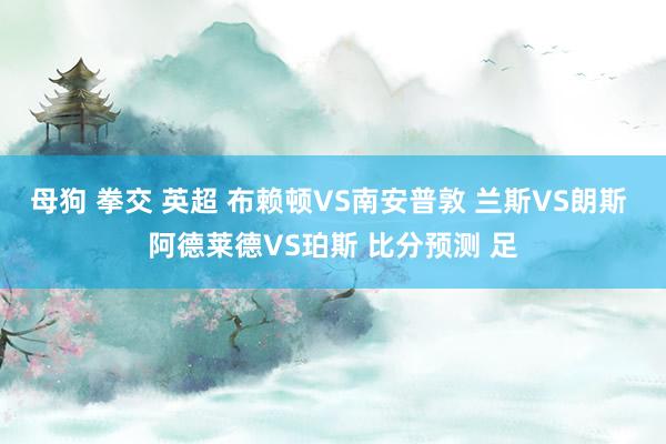 母狗 拳交 英超 布赖顿VS南安普敦 兰斯VS朗斯 阿德莱德VS珀斯 比分预测 足