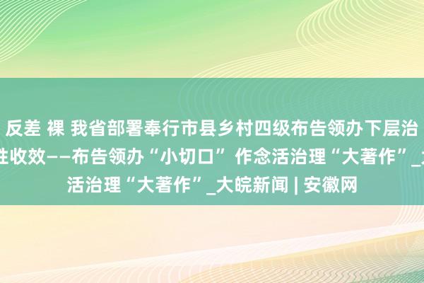 反差 裸 我省部署奉行市县乡村四级布告领办下层治理技俩得回阶段性收效——布告领办“小切口” 作念活治理“大著作”_大皖新闻 | 安徽网