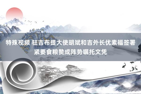 特殊视频 驻吉布提大使胡斌和吉外长优素福签署紧要食粮赞成阵势嘱托文凭