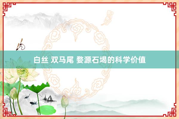 白丝 双马尾 婺源石堨的科学价值