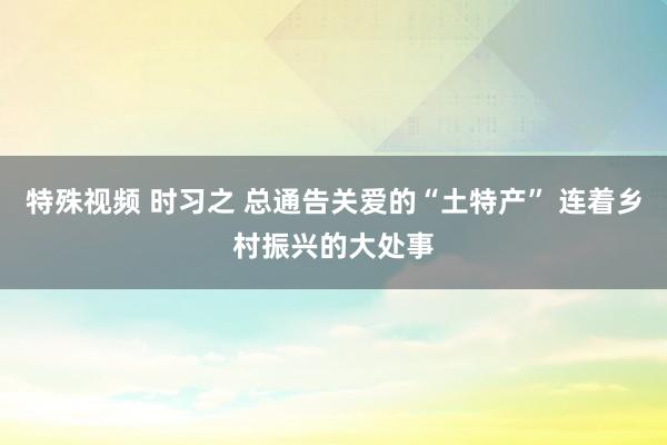 特殊视频 时习之 总通告关爱的“土特产” 连着乡村振兴的大处事