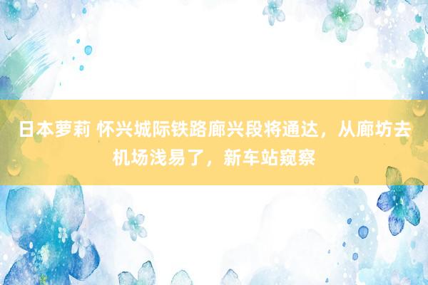 日本萝莉 怀兴城际铁路廊兴段将通达，从廊坊去机场浅易了，新车站窥察