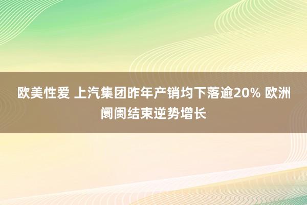 欧美性爱 上汽集团昨年产销均下落逾20% 欧洲阛阓结束逆势增长