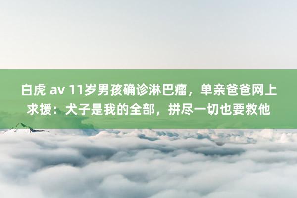 白虎 av 11岁男孩确诊淋巴瘤，单亲爸爸网上求援：犬子是我的全部，拼尽一切也要救他