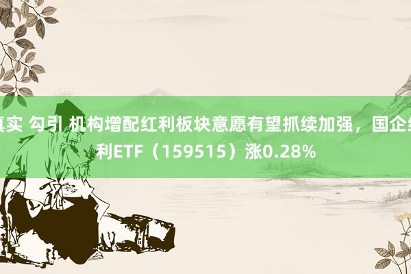 真实 勾引 机构增配红利板块意愿有望抓续加强，国企红利ETF（159515）涨0.28%