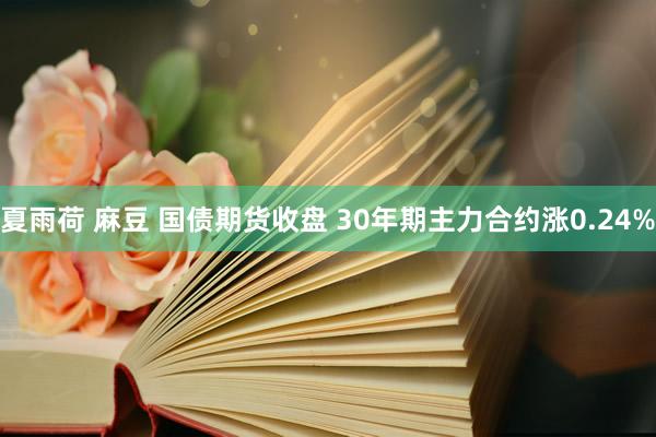 夏雨荷 麻豆 国债期货收盘 30年期主力合约涨0.24%